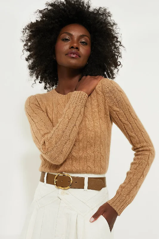 Classic Design Collection Camel Melange Julianna Classic Cashmere Pullover