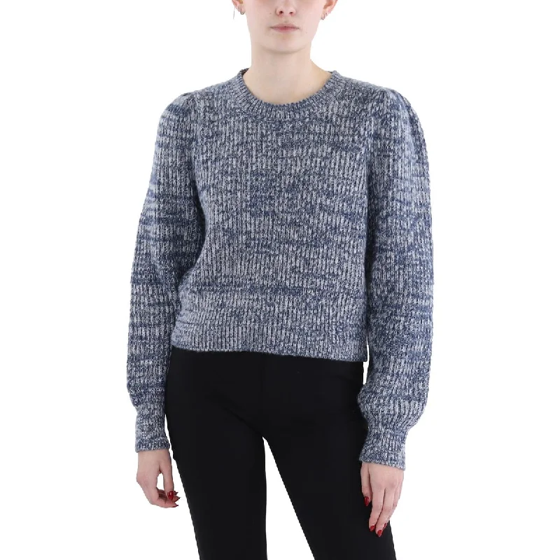 Luxury And Elegant Womens Open Stitch Long Sleeve Funnel-Neck Sweater
