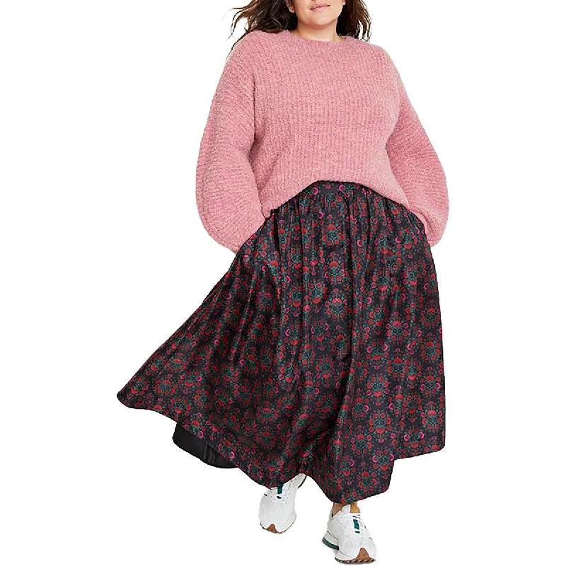 Unique Prints On 34th Womens Plus Wool Blend Long Sleeves Pullover Sweater