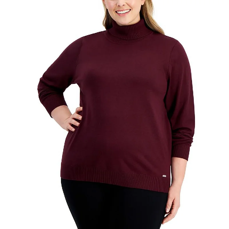 Cozy Dress Calvin Klein Womens Plus Knit Ribbed Turtleneck Sweater