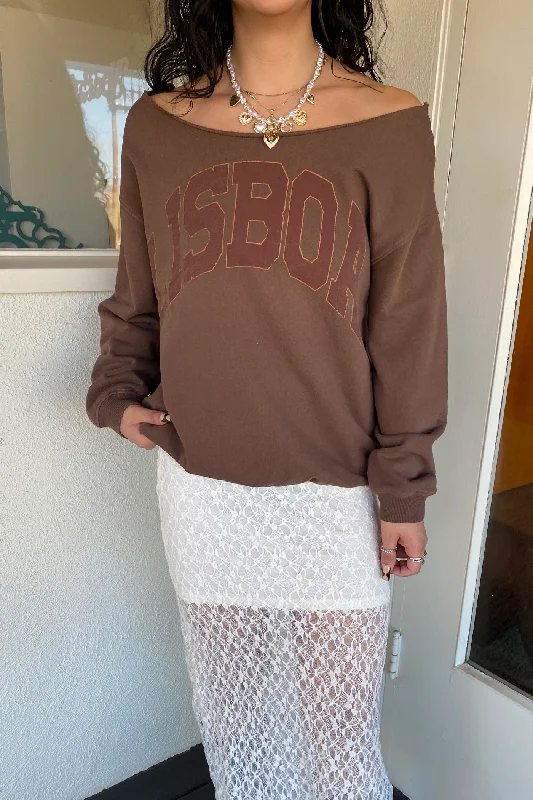 Advanced Customization Lisboah Off Shoulder Sweatshirt by BDG