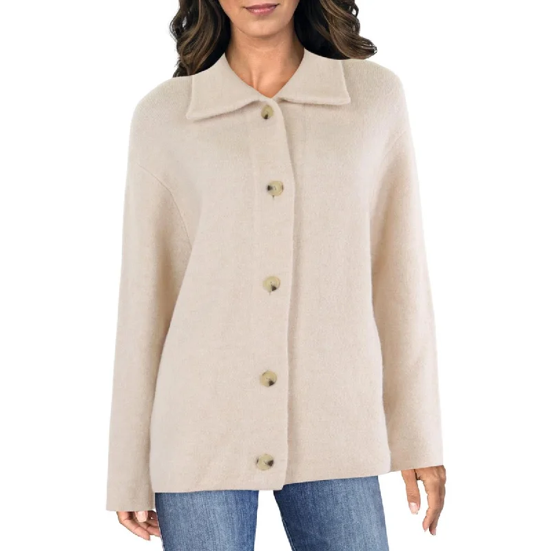 Vince Womens Collar Long Sleeve Cardigan Sweater