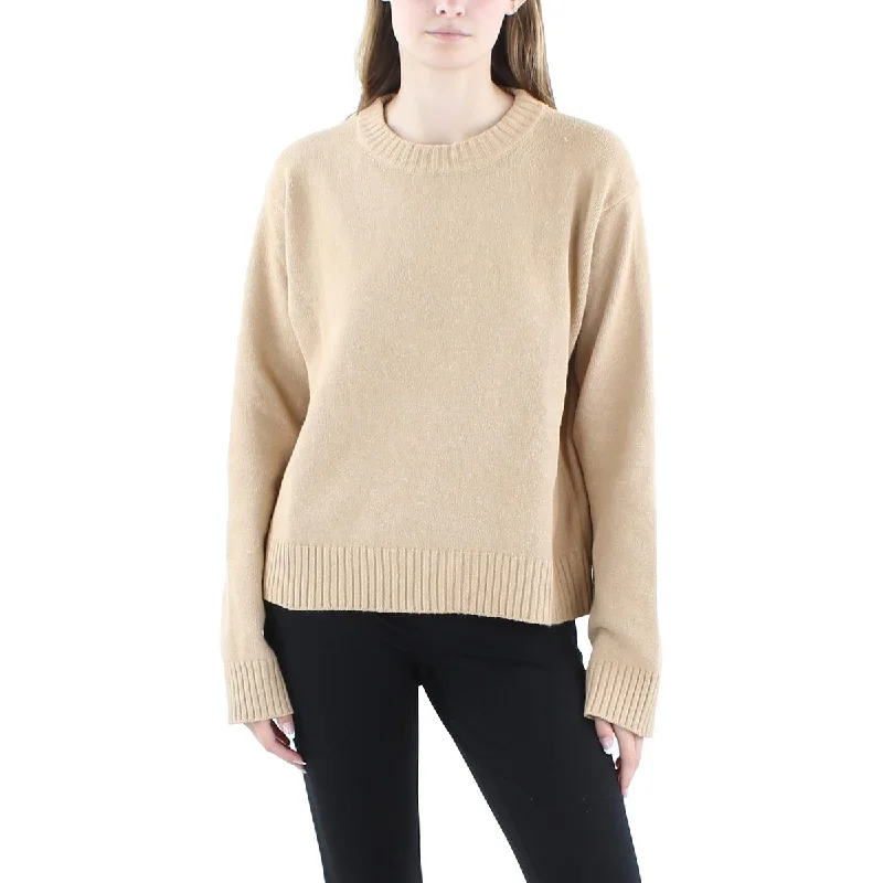 MNG Womens Knit Ribbed Trim Crewneck Sweater