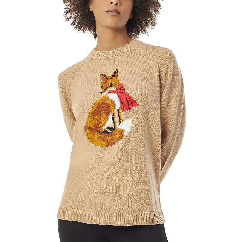 Cozy Fashions Jones New York Womens Fox Crewneck Pullover Sweater