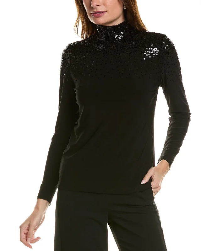 Anne Klein Sequin Cascade Turtleneck