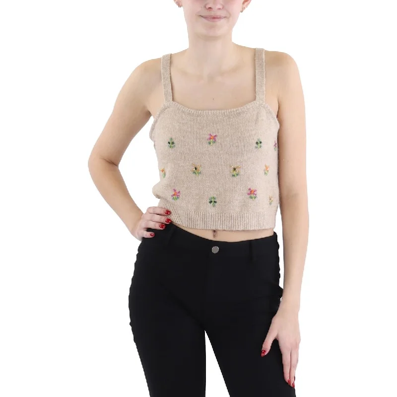 Elegant Dressing Womens Square Neck Short Crop Sweater