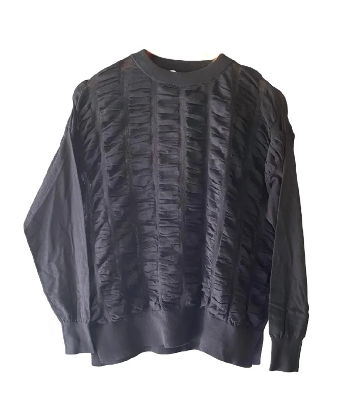 Women's Ruched Sweater In Black