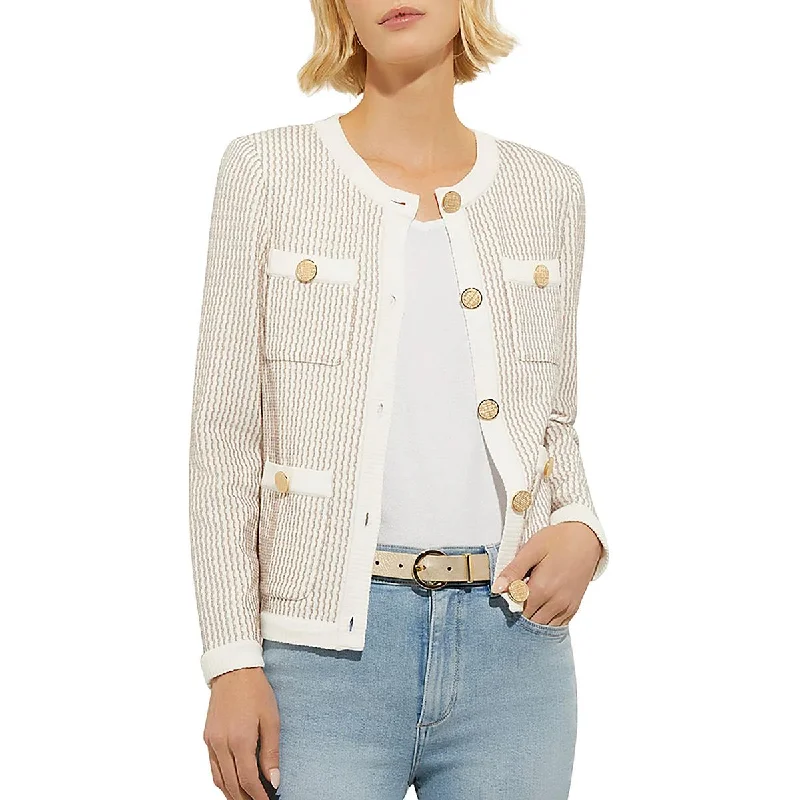 Celebrity Style Misook Womens Knit Striped Cardigan Sweater