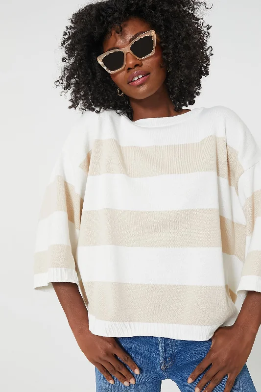 Soft And Comfortable French Oak Stripe Vivienne Knitted Jumper