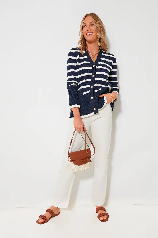 Navy Striped Kerry Cardigan