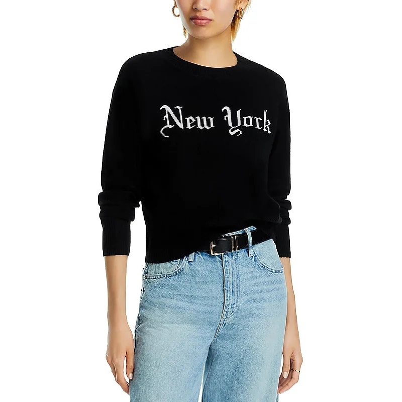 Comfortable And Casual Womens Cashmere Printed Crewneck Sweater