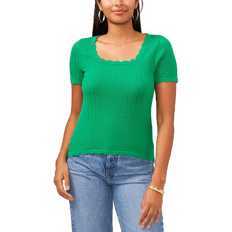 Soft Textures Sam and Jess Womens Square Neck Short Sleeve Pullover Sweater