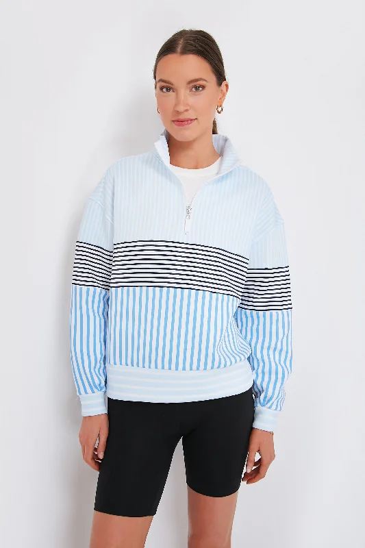 Urban Comfort Multi Blue Varsity Quarter Zip