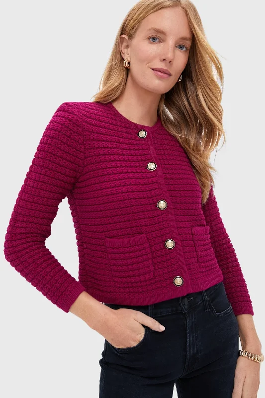 Quality Tailoring Fuchsia Gaspard Cardigan