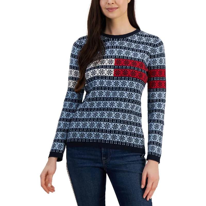 Tommy Hilfiger Womens    Crewneck Colorblock Pullover Sweater