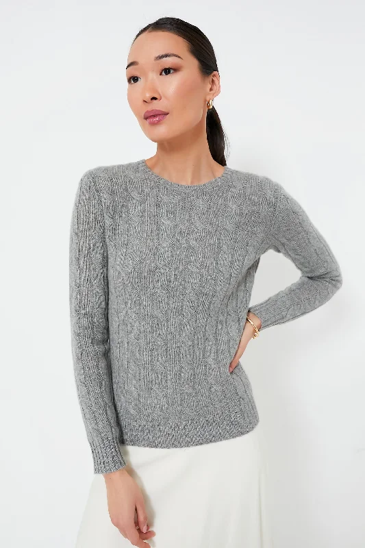 Youthful Vitality Battalion Grey Heather Julianna Classic Cashmere Pullover