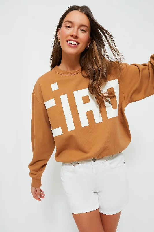 Nutmeg with Cream Block Ciao Oversized Sweatshirt