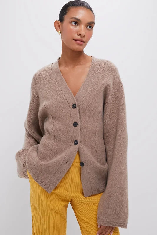 Walnut Paris V-Neck Button Front Cardigan