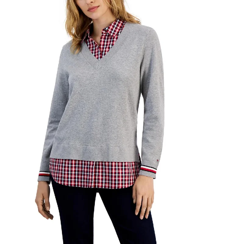 Must-have For Fashion Tommy Hilfiger Womens   Plaid Knit Pullover Sweater