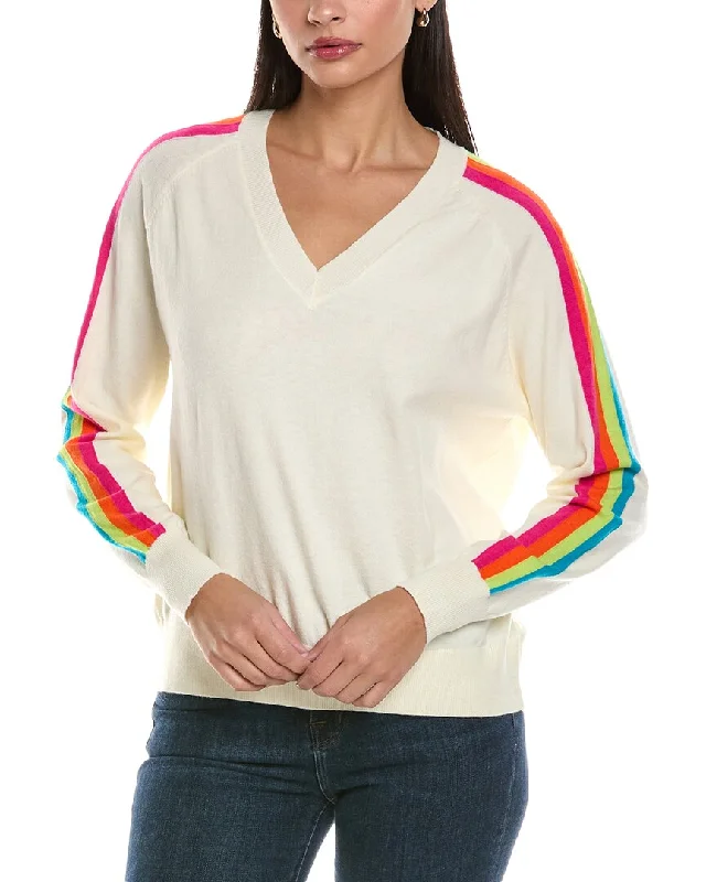 ANNA KAY Rainbow Stripe Cashmere-Blend Sweater