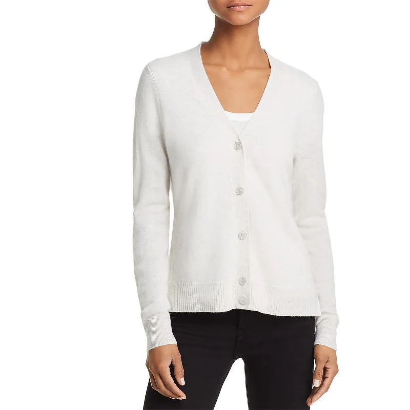 French Style Aqua Cashmere Womens Cashmere V Neck Cardigan Sweater