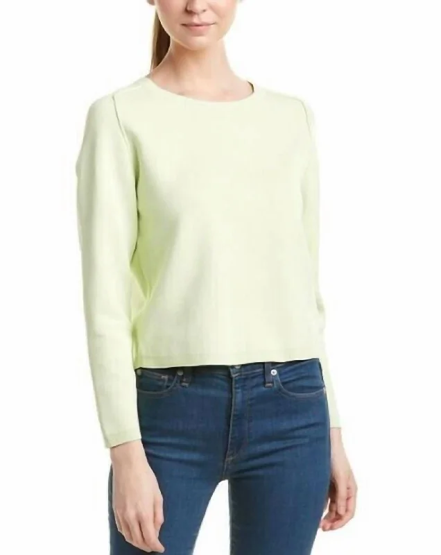 Alex Pullover Stretch Knit Sweater In Green