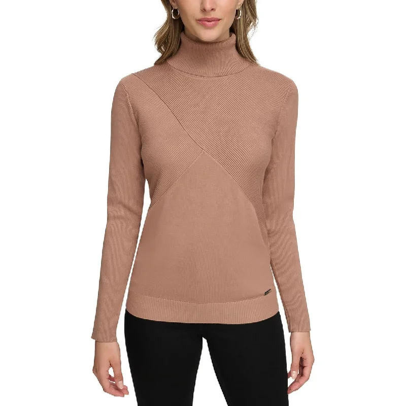 Low-key Luxury Calvin Klein Womens Long Sleeves Turtle Neck Mock Turtleneck Sweater