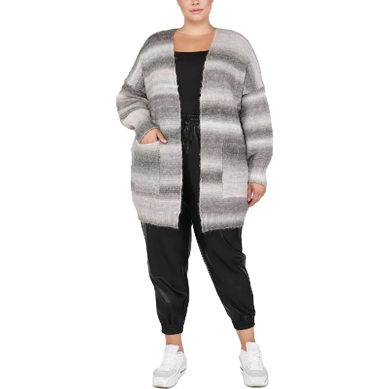 Boutique Recommendation Black Tape_ Womens Plus Knit Open Front Kimono