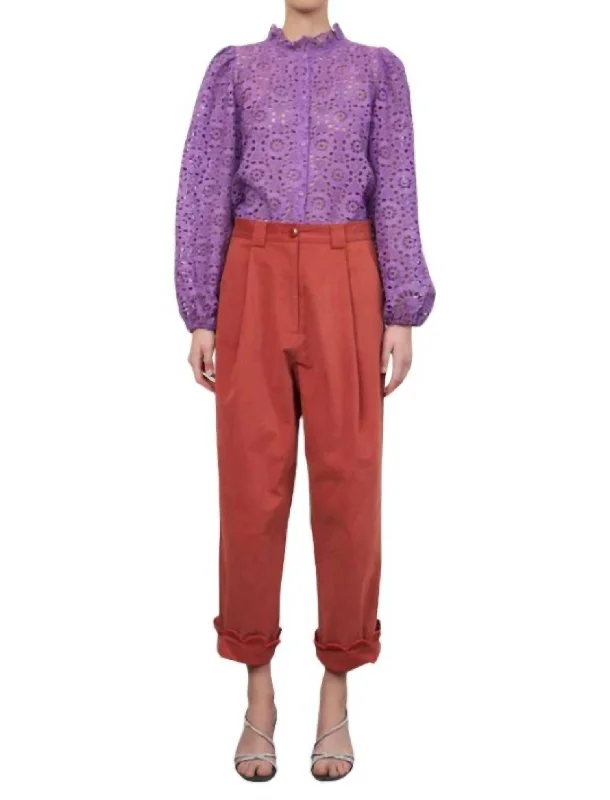 New Design Saja Wide Leg Pants In Rust