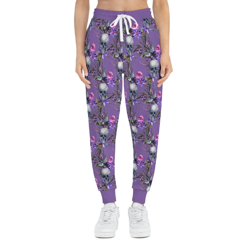 Noble Temperament Women's Purple Skull Athletic Joggers