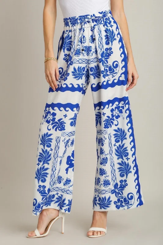 Timeless Outfits Palazzo Perfection Blue Floral Pants