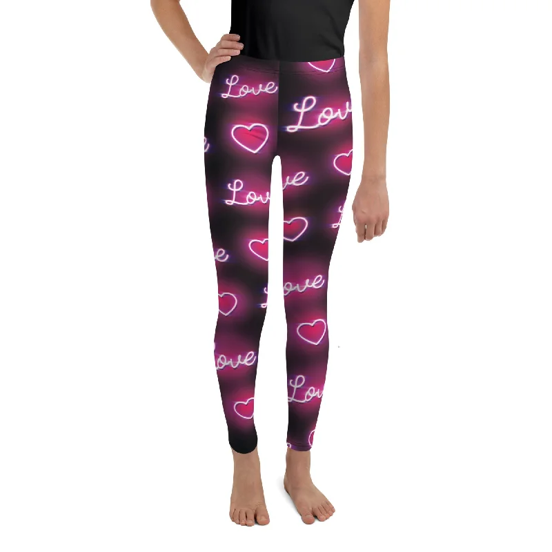 Weekend Style Neon Love Youth Leggings