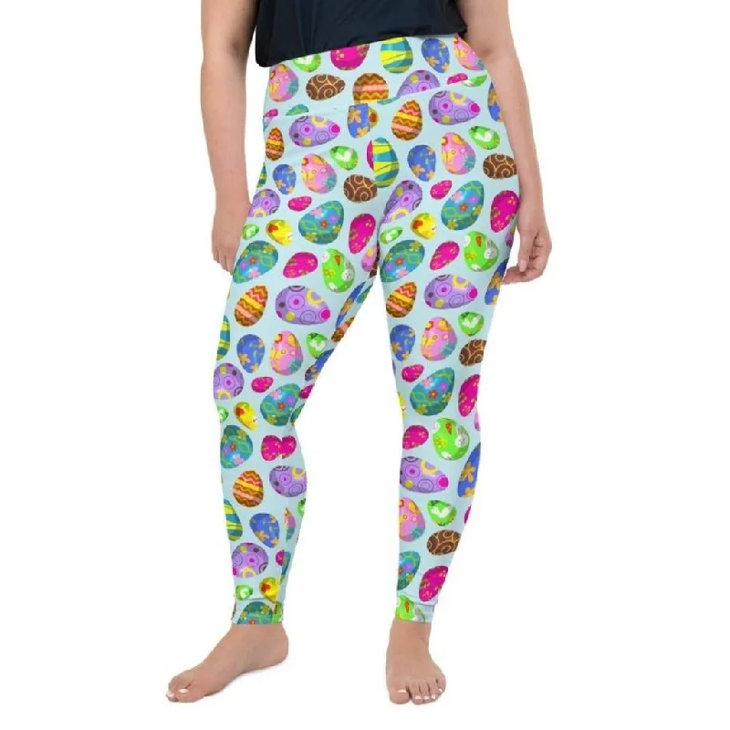 Soft Textures Easter Egg Pattern Plus Size Leggings