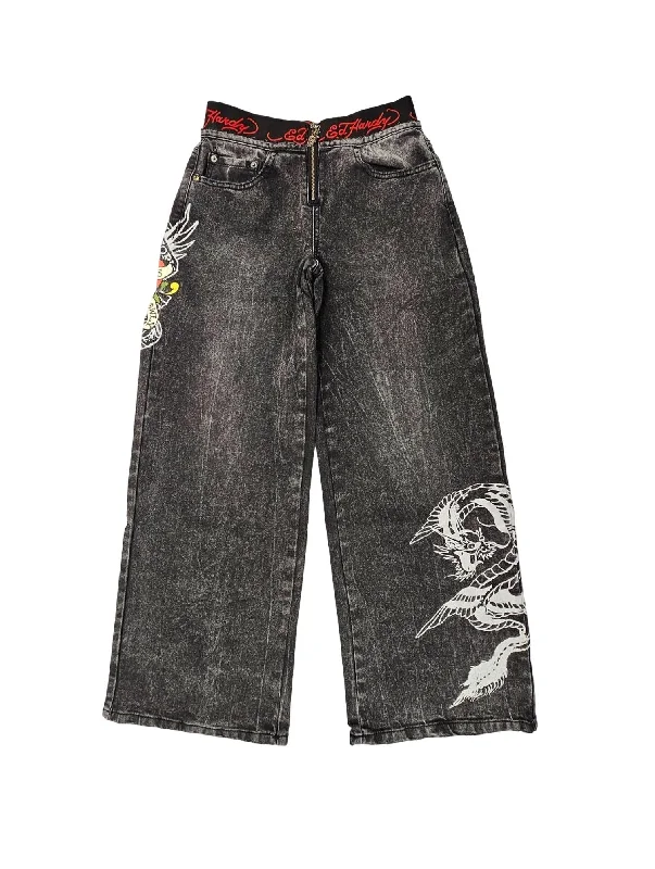 Fashion Must-have Women's Lks Dragon Front Zip Jean In Vintage Grey