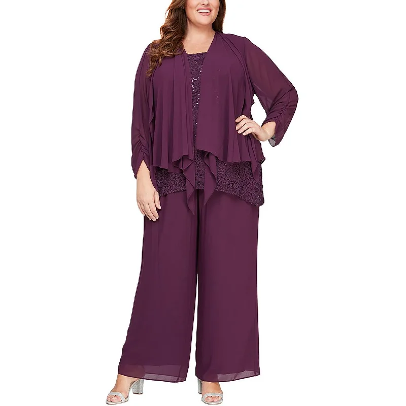 Relaxed Weekend Wear Jeanne Alexander by Alex Evenings Womens Plus Sleeveless Top Dress Pants
