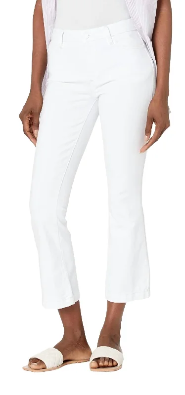 Fresh Wear Colette Crop Flare Denim In Crisp White