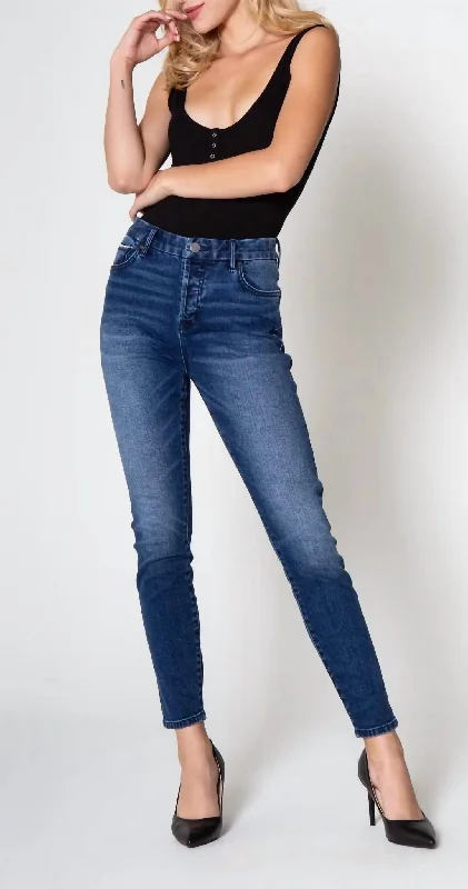 Windbreaker fashion Olivia Super High Rise Ankle Skinny Jeans Colville In Dark Wash