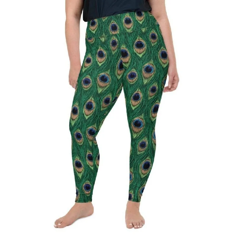 All-Day Comfort Peacock Print Plus Size Leggings