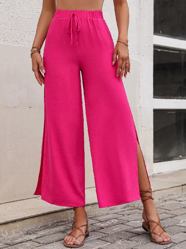 Comfortable Fitwear High Waist Slit Wide Leg Pants