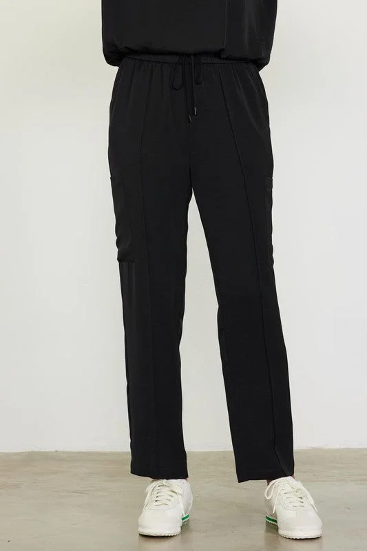 Cozy Essentials Wear Silklike Perfection Black Cargo Pants