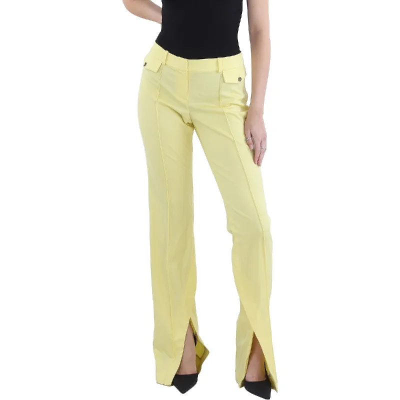 Diamond Series The Mannei Womens Mid Rise Split Hem Dress Pants