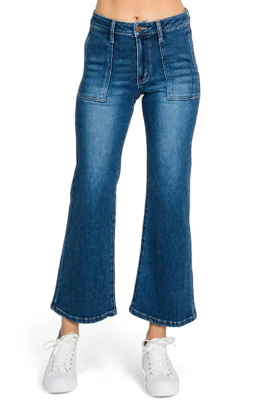 Casual Choice Sicily Patch Pocket Jean In Dark Wash