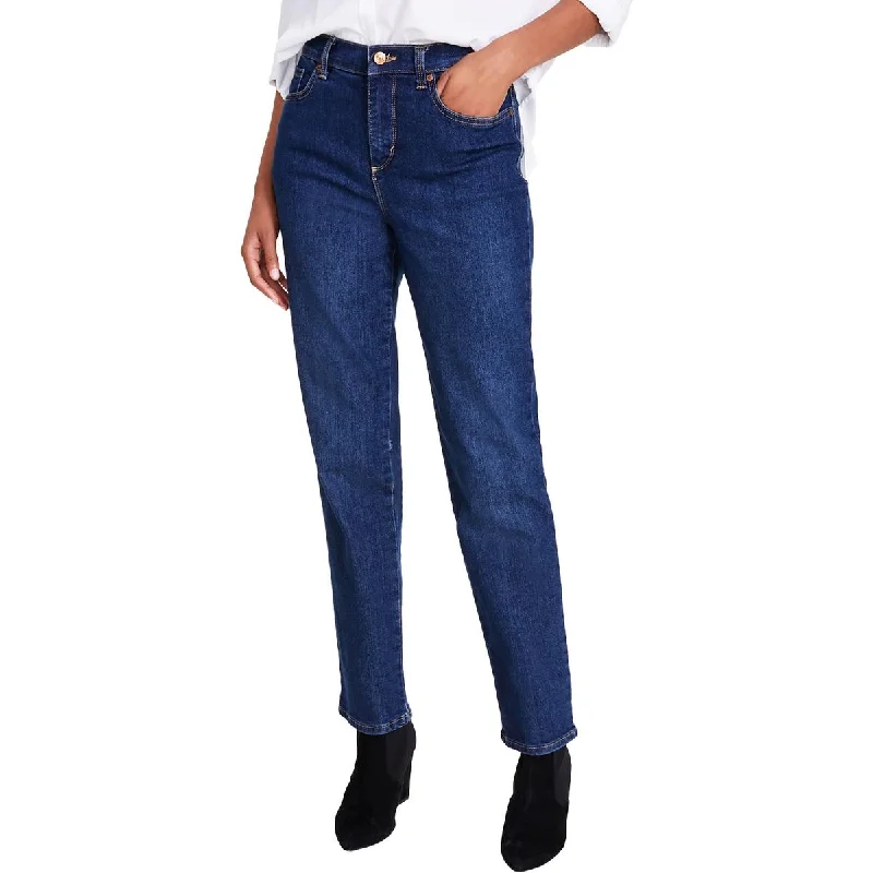 Embroidery Design Gloria Vanderbilt Womens Medium Wash High Rise Straight Leg Pants