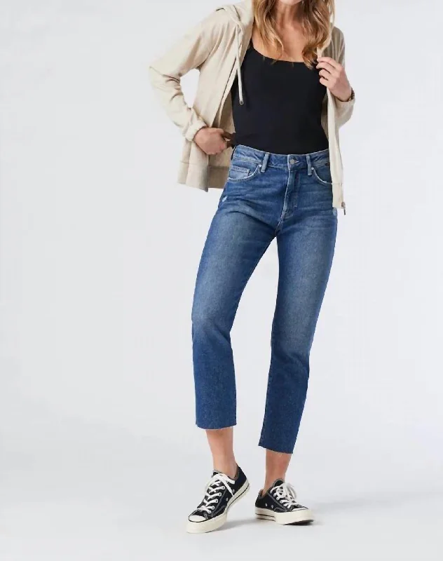 Printed Patterns Viola Organic Straight Leg Jeans In Organic Blue