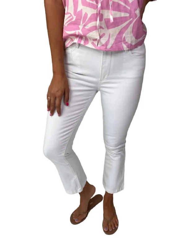 Luxury Customization Colette Crop Flare Jean In Crisp White
