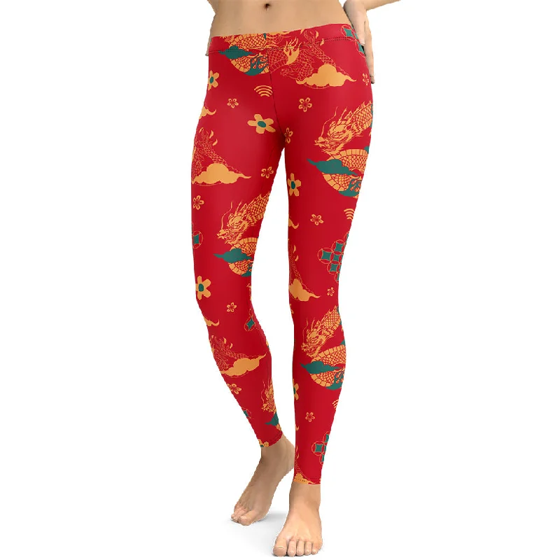 British Style Chinese Dragon Leggings