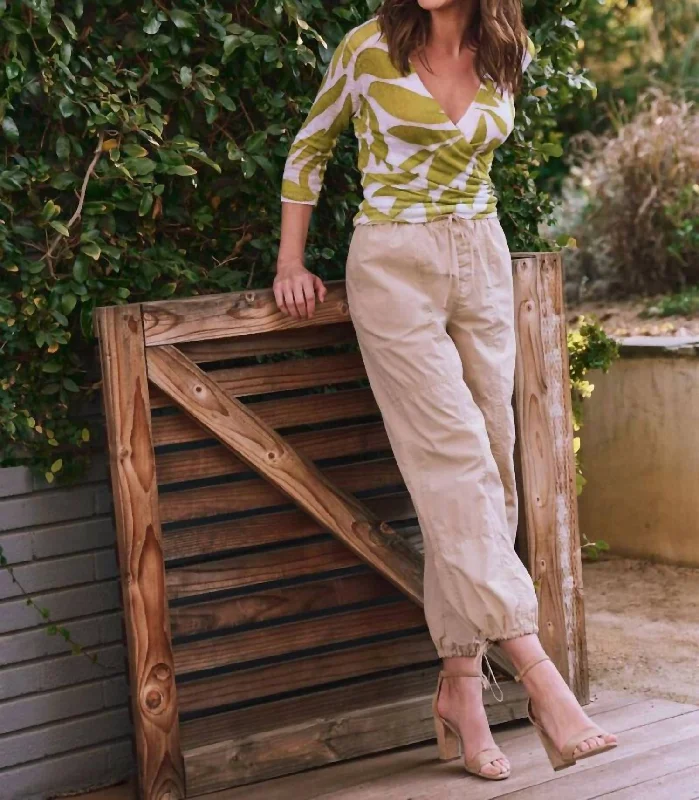 High-quality Design Poplin Parachute Pant In Khaki