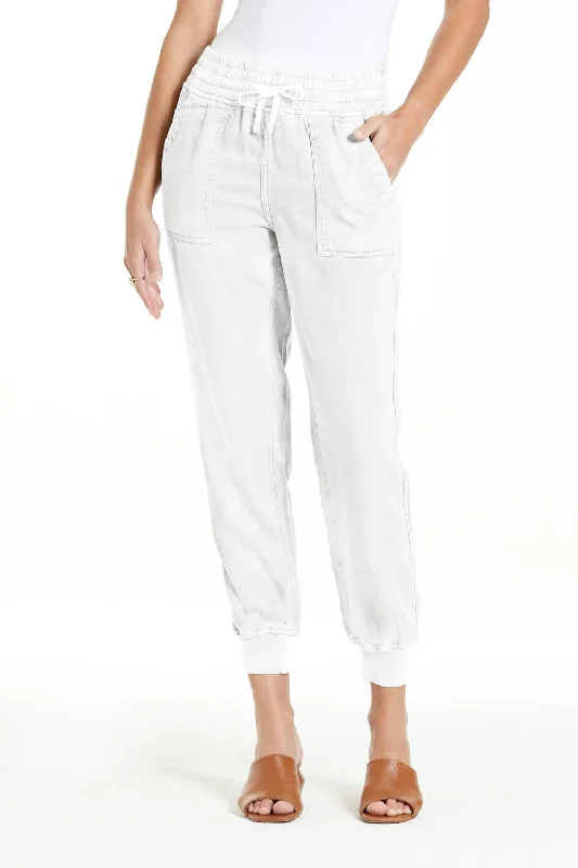 Versatile Wear Jacey Super High Rise Cropped Jogger In White