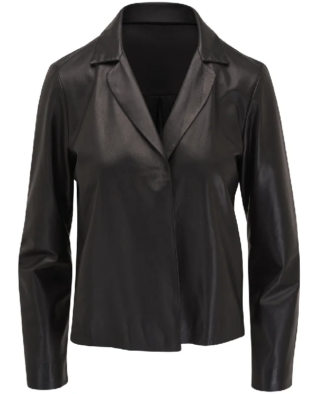 Personal Charm Black Leather Knack Jacket