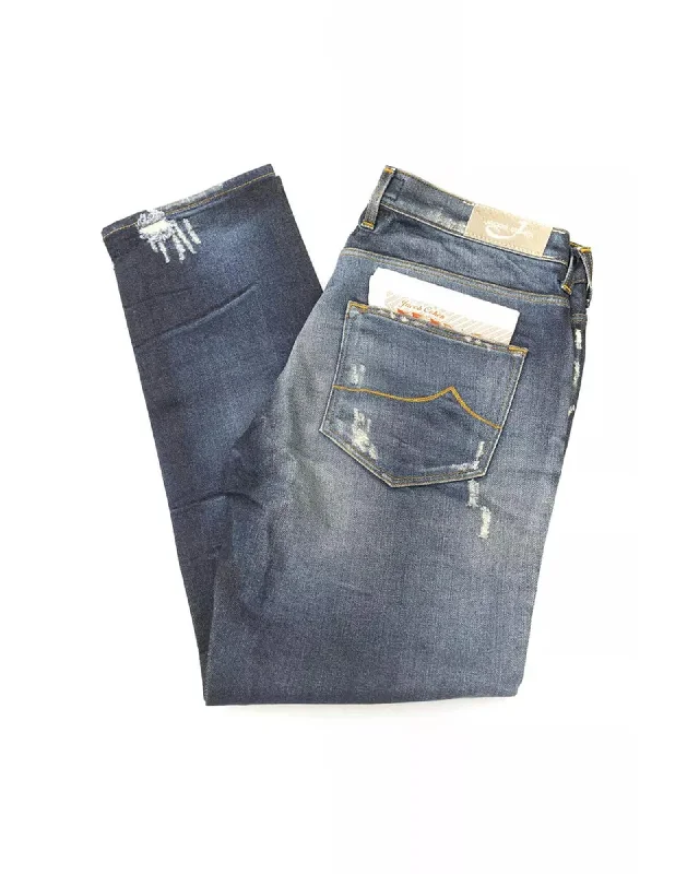 Breathable Comfort 5-Pocket Jeans with Straight Leg and Small Rips W27 US Women
